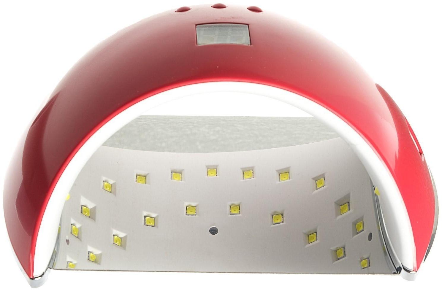 Лампа для гель-лака Luazon LUF-22, LED, 48 Вт, 21 диод, таймер 30/60/99 с, 220 В, красная