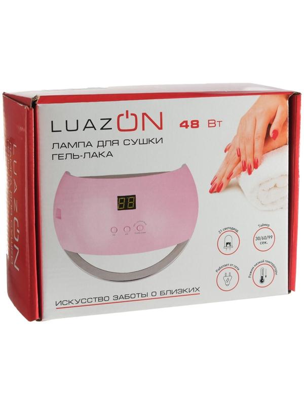 Лампа для гель-лака Luazon LUF-22, LED, 48 Вт, 21 диод, таймер 30/60/99 с, 220 В, красная