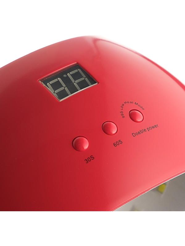 Лампа для гель-лака Luazon LUF-22, LED, 48 Вт, 21 диод, таймер 30/60/99 с, 220 В, красная