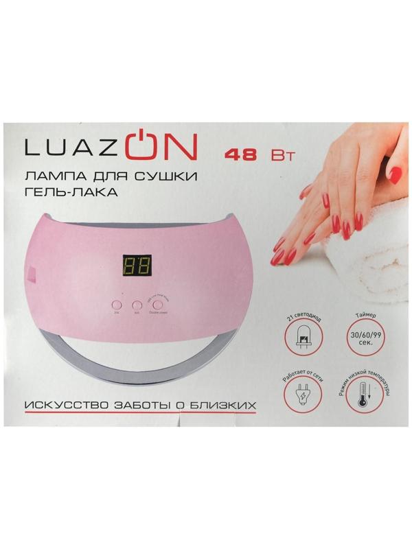 Лампа для гель-лака Luazon LUF-22, LED, 48 Вт, 21 диод, таймер 30/60/99 с, 220 В, красная