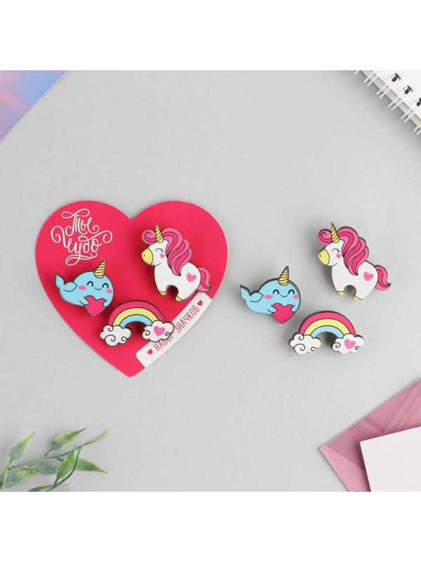 Набор парных значков «Ты чудо», 3 шт., 9,5 х 8,7 см