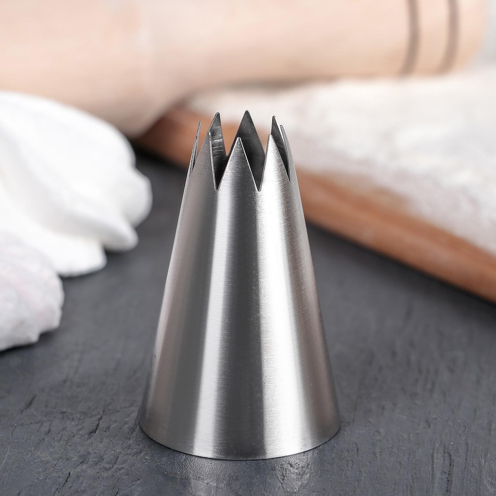 Насадка кондитерская «Открытая звезда», d=3,4 см, выход 1,5 см, нержавеющая сталь