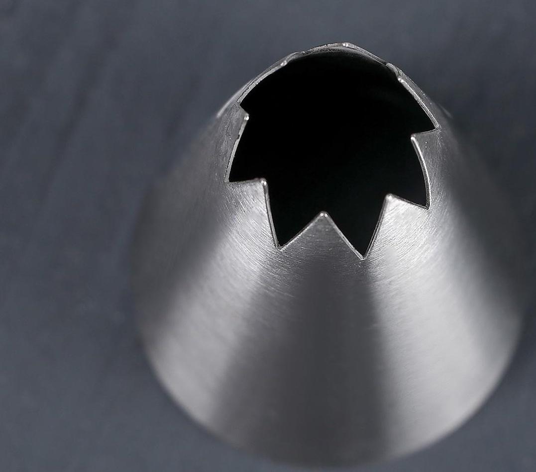 Насадка кондитерская «Открытая звезда», d=3,4 см, выход 1,5 см, нержавеющая сталь