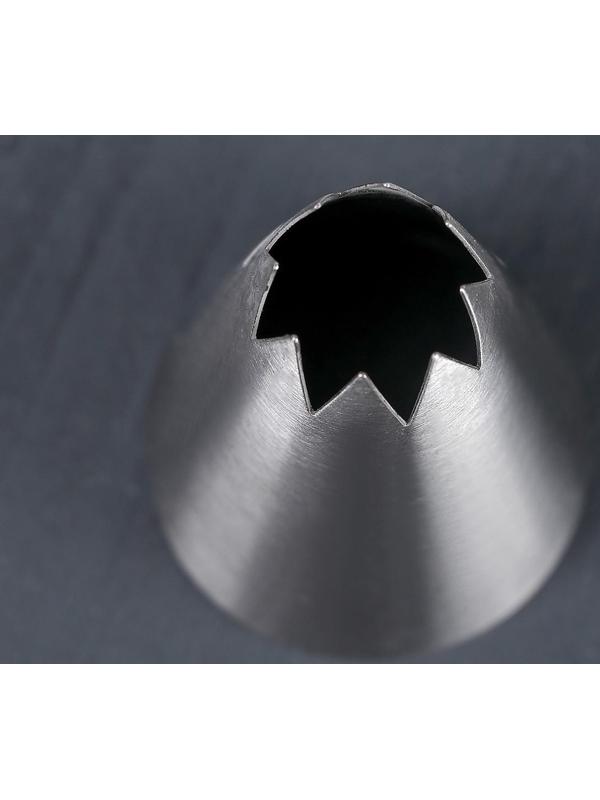 Насадка кондитерская «Открытая звезда», d=3,4 см, выход 1,5 см, нержавеющая сталь