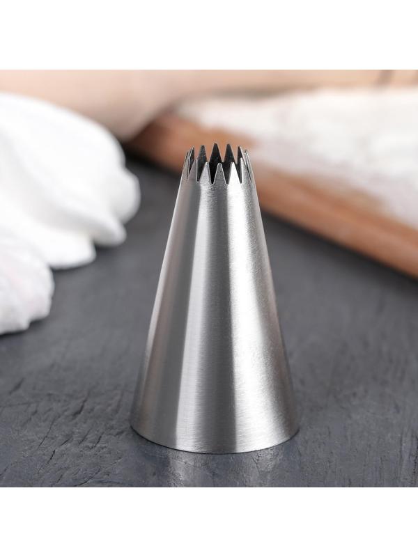 Насадка кондитерская «Французская звезда», d=3 см, выход 1 см, нержавеющая сталь