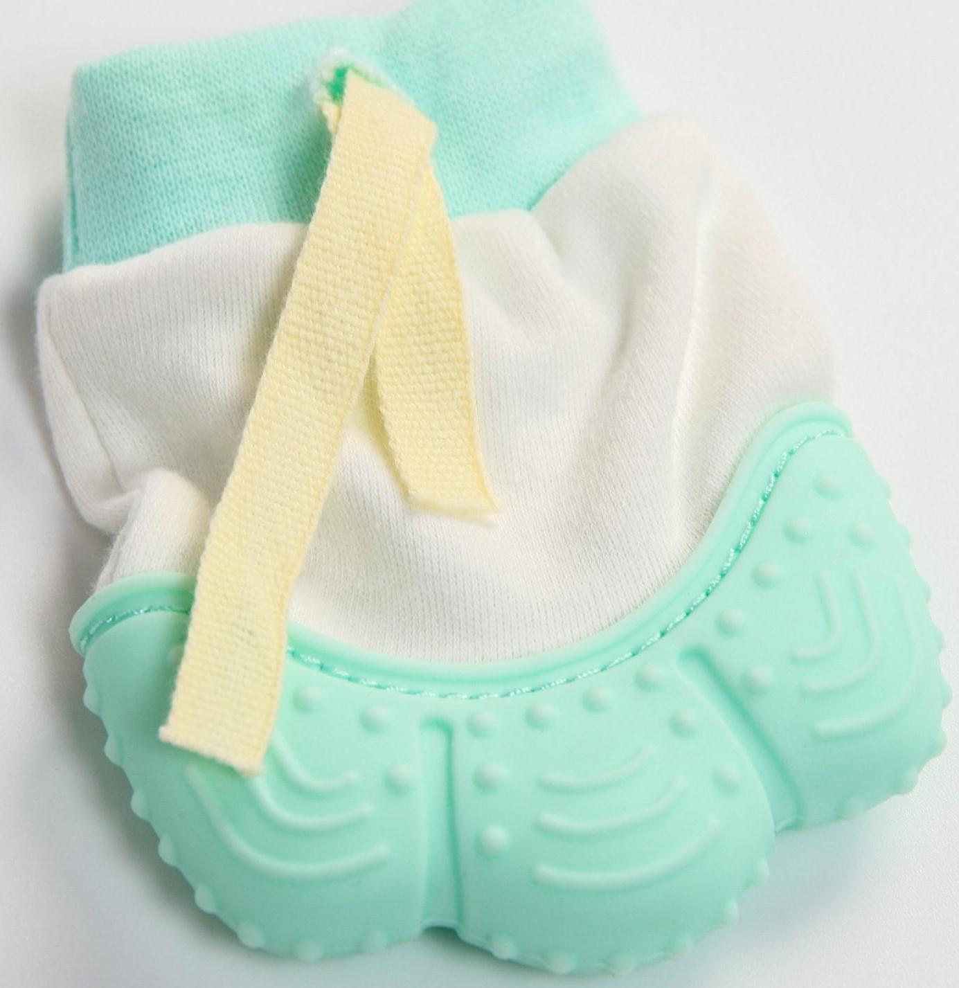 Прорезыватель рукавичка «Лягушонок», цвет зелёный