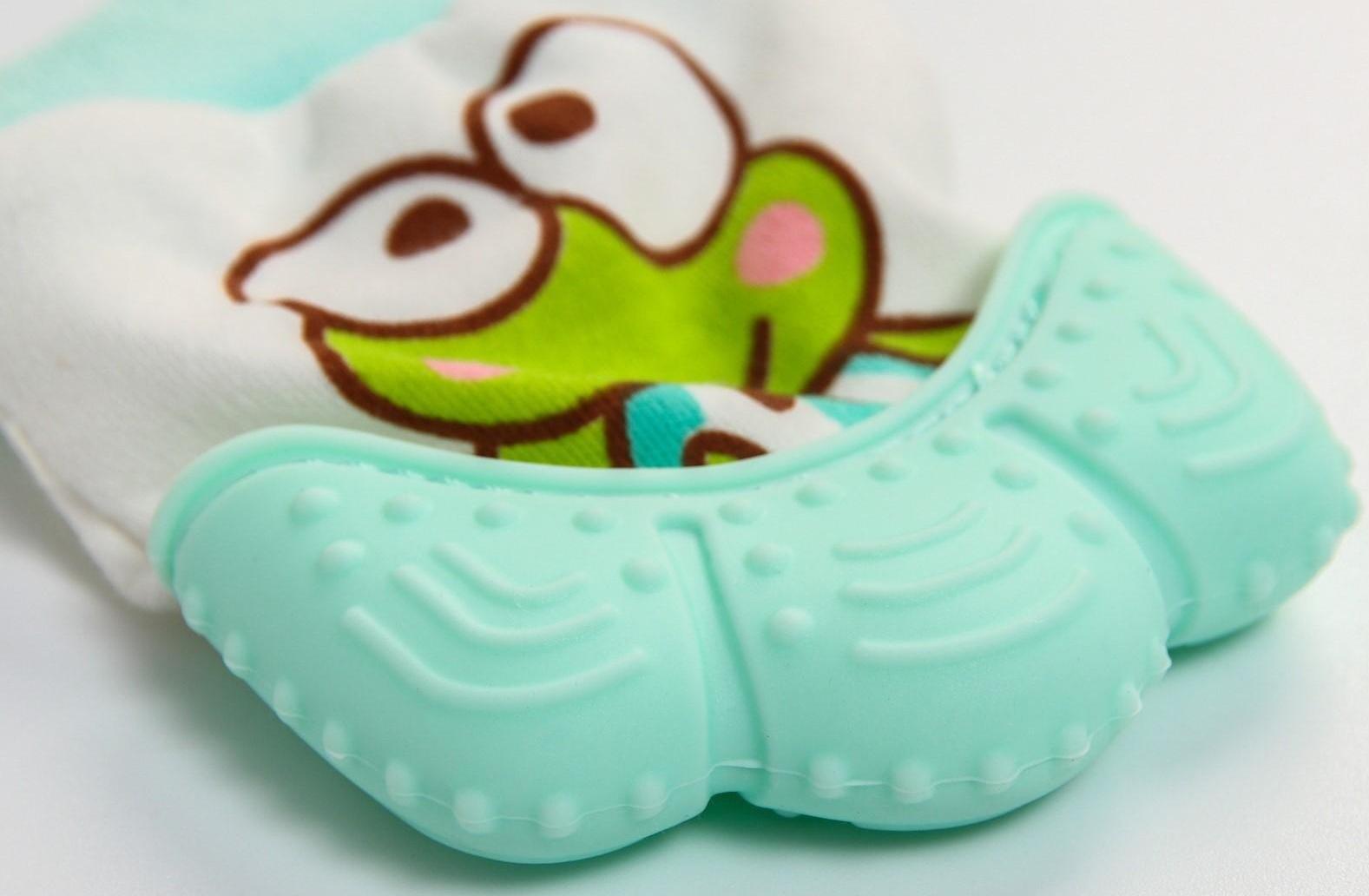Прорезыватель рукавичка «Лягушонок», цвет зелёный
