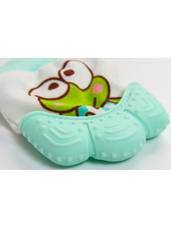 Прорезыватель рукавичка «Лягушонок», цвет зелёный