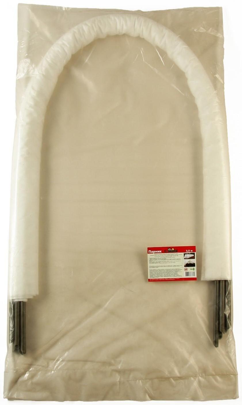 Парник прошитый, длина 3 м, 4 дуги из пластика, дуга L = 2.4 м, d = 16 мм, спанбонд 35 г/м², «уДачный»