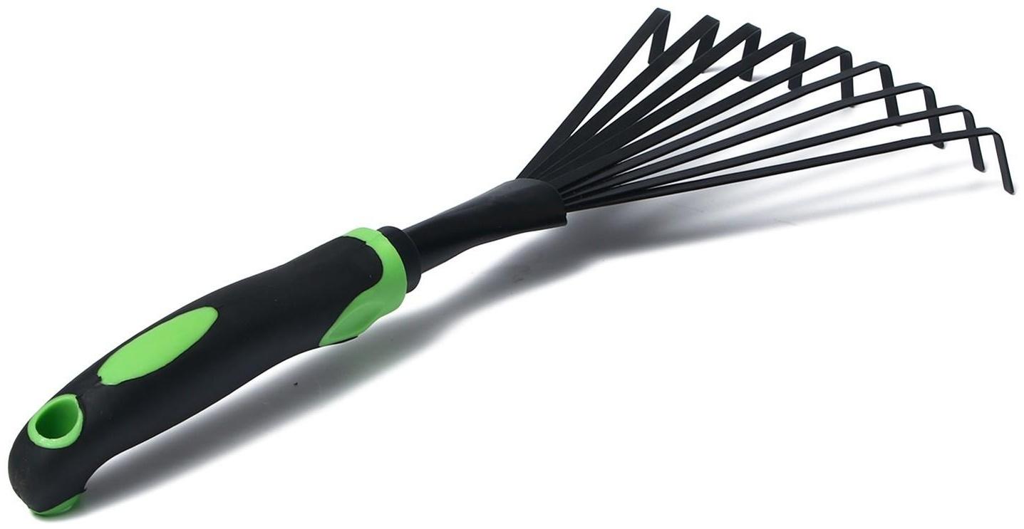 Грабли веерные, пластинчатые, длина 36 см, пластиковая ручка