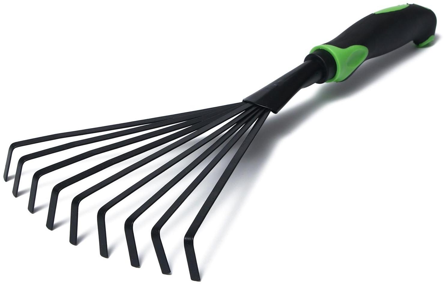 Грабли веерные, пластинчатые, длина 36 см, пластиковая ручка