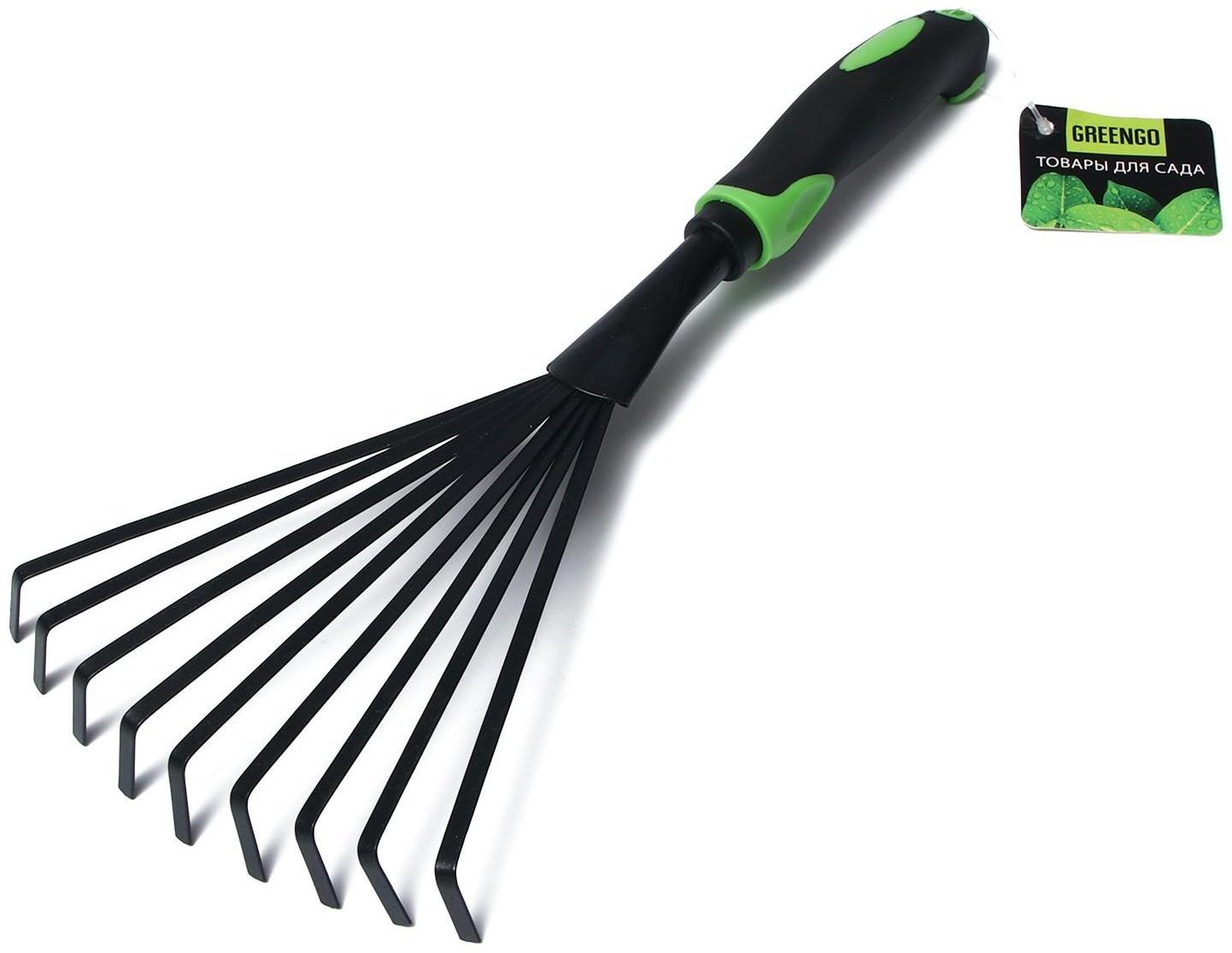 Грабли веерные, пластинчатые, длина 36 см, пластиковая ручка