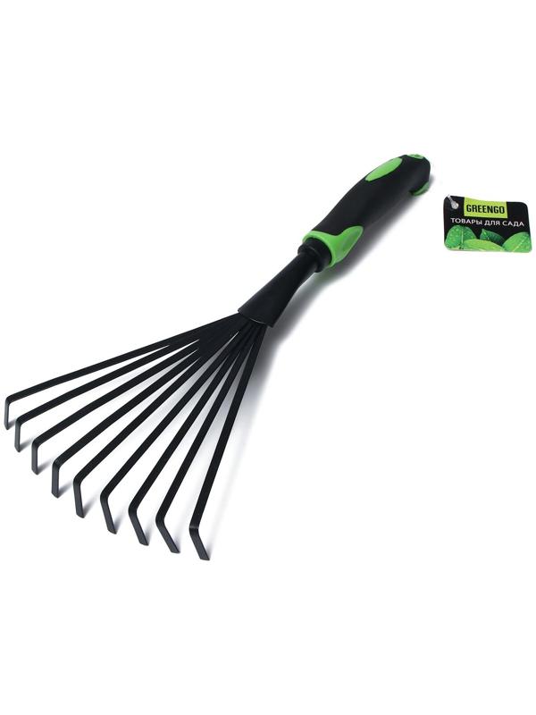 Грабли веерные, пластинчатые, длина 36 см, пластиковая ручка