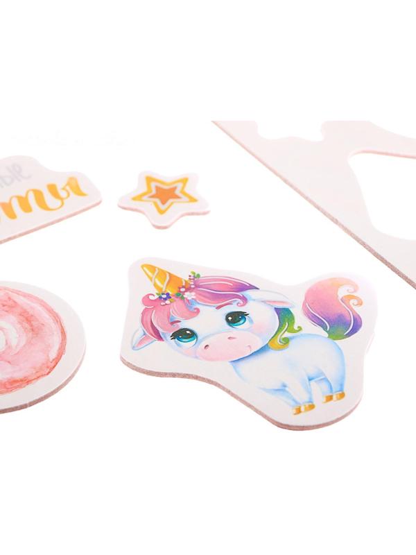 Чипборд с фольгированием на клеевой основе «В стране Единорогов», 30.5 × 30.5 см