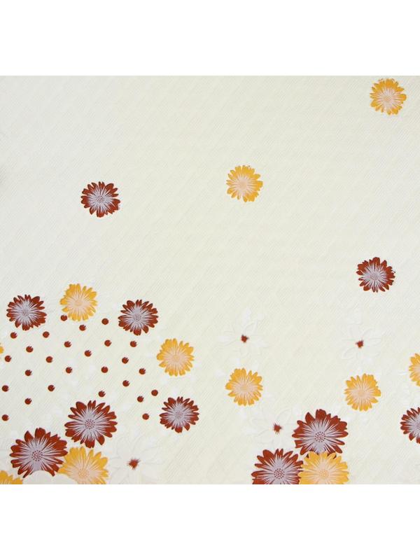 Клеёнка ажурная «Цветы на белом», ширина 137 см, рулон 20 метров