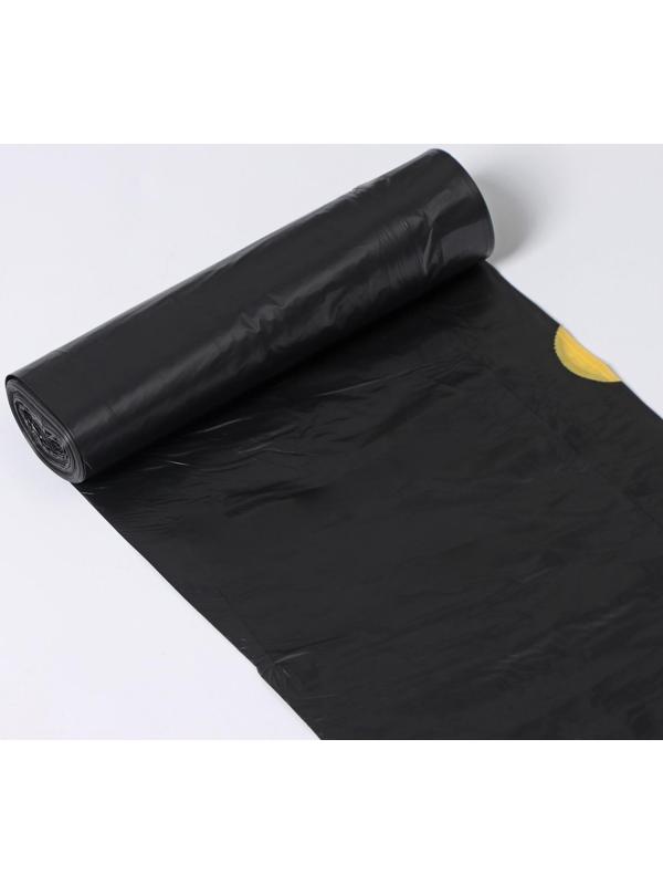 Мешки для мусора с завязками Доляна «Люкс», 30 л, 25 мкм, 50×60 см, ПВД, 10 шт, цвет чёрный