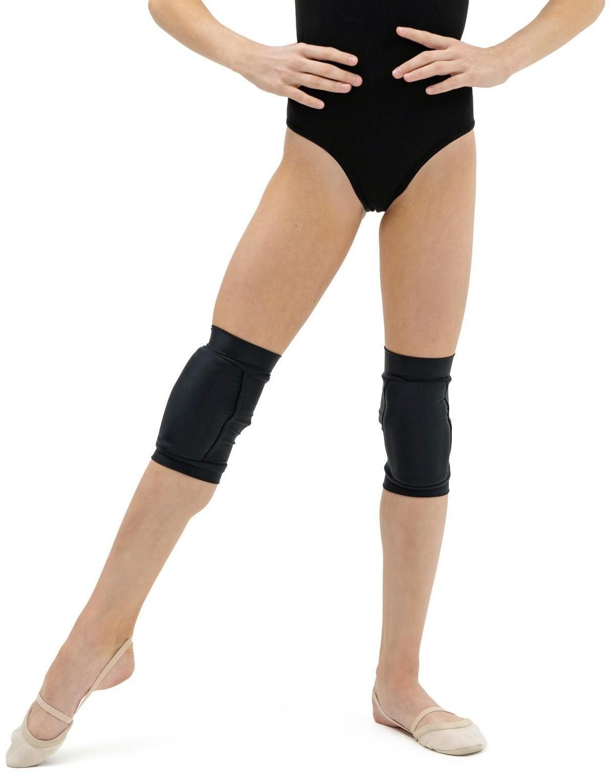 Наколенники для гимнастики и танцев с уплотнителем, лайкра, р. M (11-14 лет), цвет чёрный