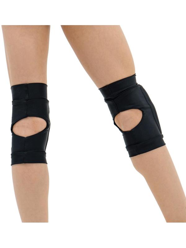 Наколенники для гимнастики и танцев с уплотнителем, лайкра, р. M (11-14 лет), цвет чёрный