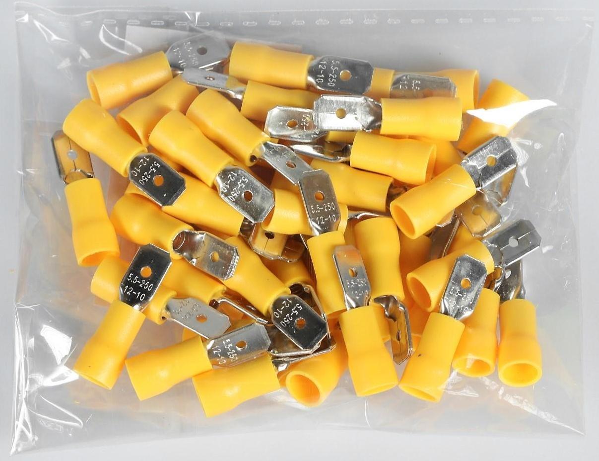 Наконечник плоский с кембриком 6 мм, фасовка 50 шт