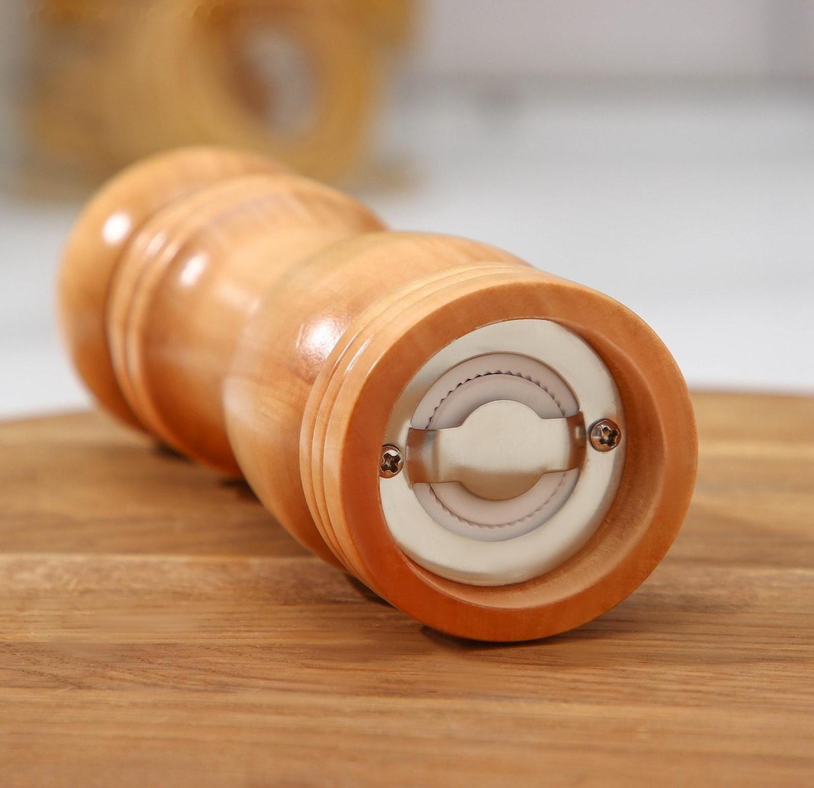 Мельница для специй Доляна «Дуновение леса», 17×4,5 см, керамический механизм, цвет светлое дерево