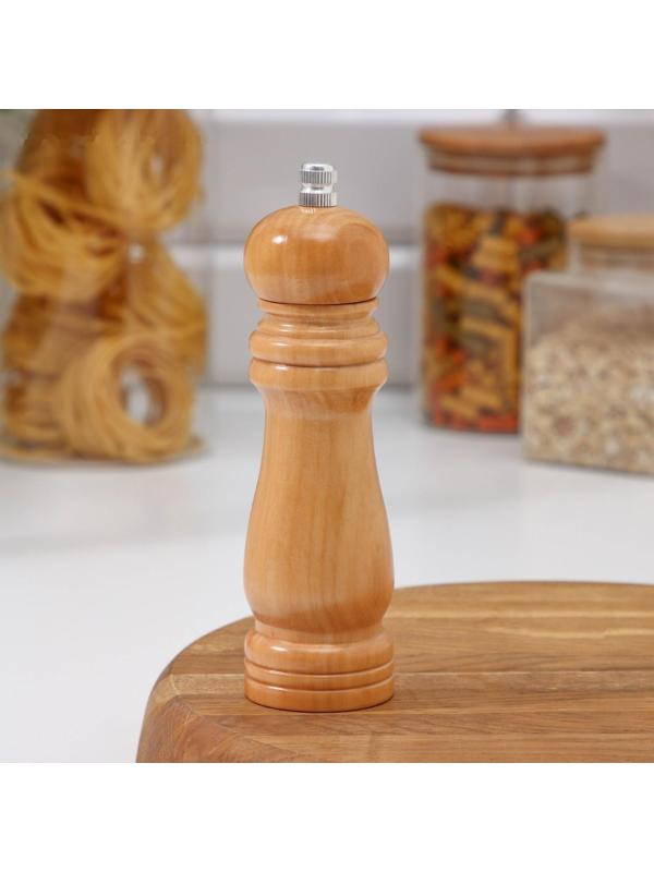 Мельница для специй Доляна «Дуновение леса», 17×4,5 см, керамический механизм, цвет светлое дерево
