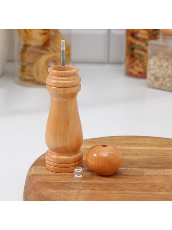 Мельница для специй Доляна «Дуновение леса», 17×4,5 см, керамический механизм, цвет светлое дерево