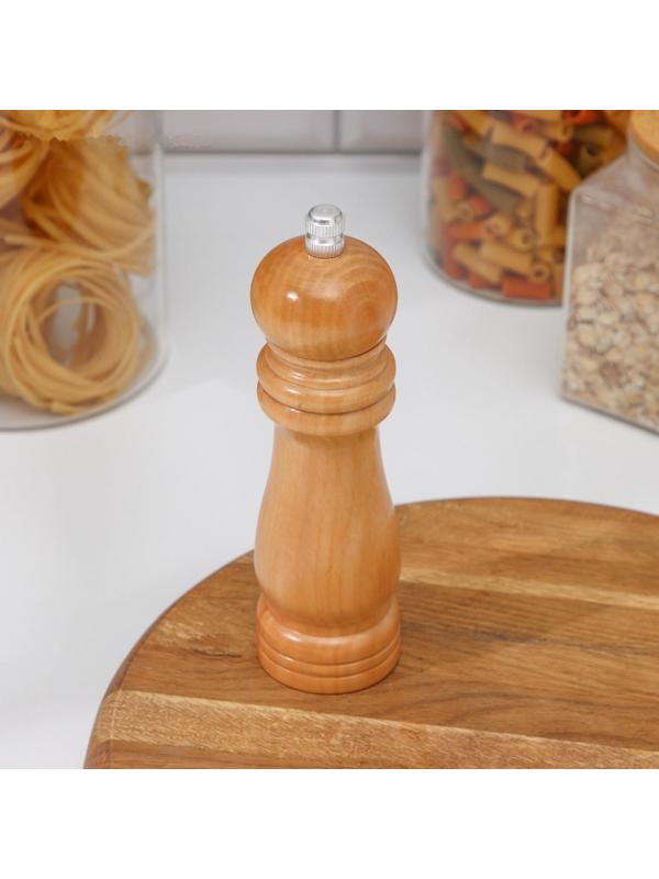 Мельница для специй Доляна «Дуновение леса», 17×4,5 см, керамический механизм, цвет светлое дерево