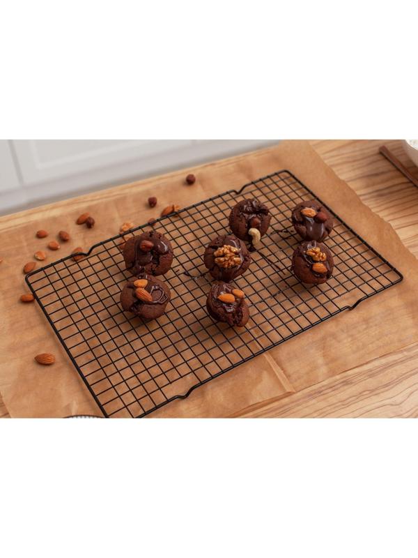 Решётка для глазирования и остывания кондитерских изделий KONFINETTA, 40×25×1,5 см, цвет чёрный