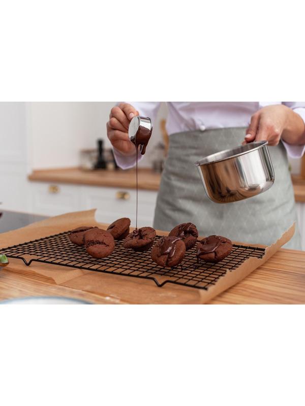 Решётка для глазирования и остывания кондитерских изделий KONFINETTA, 40×25×1,5 см, цвет чёрный