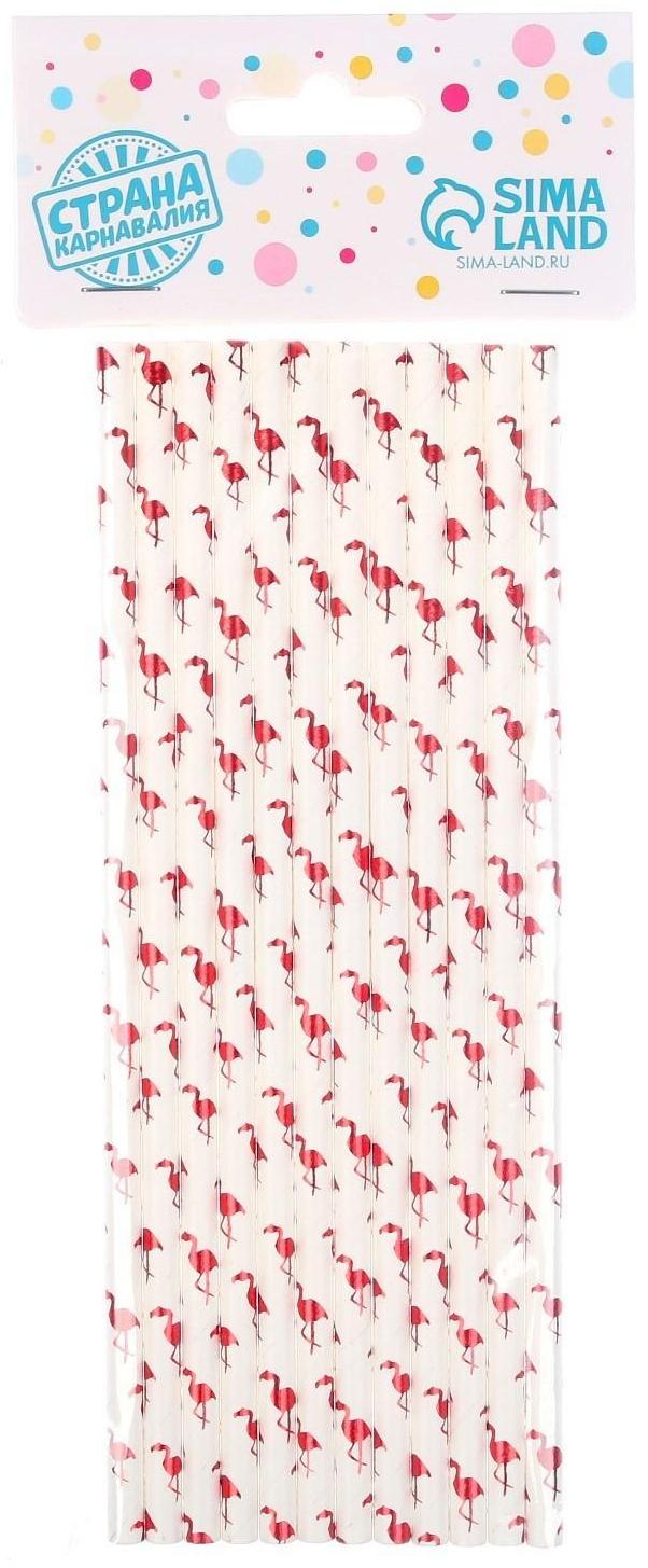 Трубочка для коктейля «Фламинго», набор 12 шт.