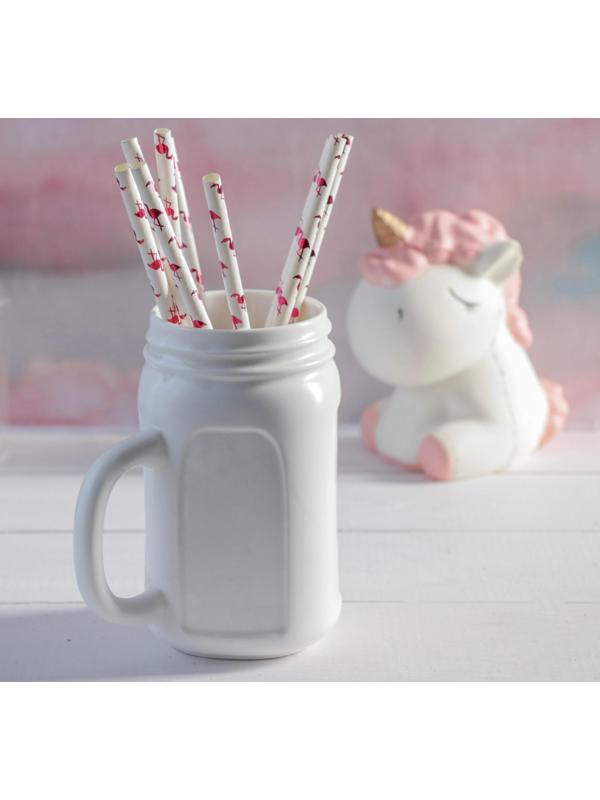 Трубочка для коктейля «Фламинго», набор 12 шт.