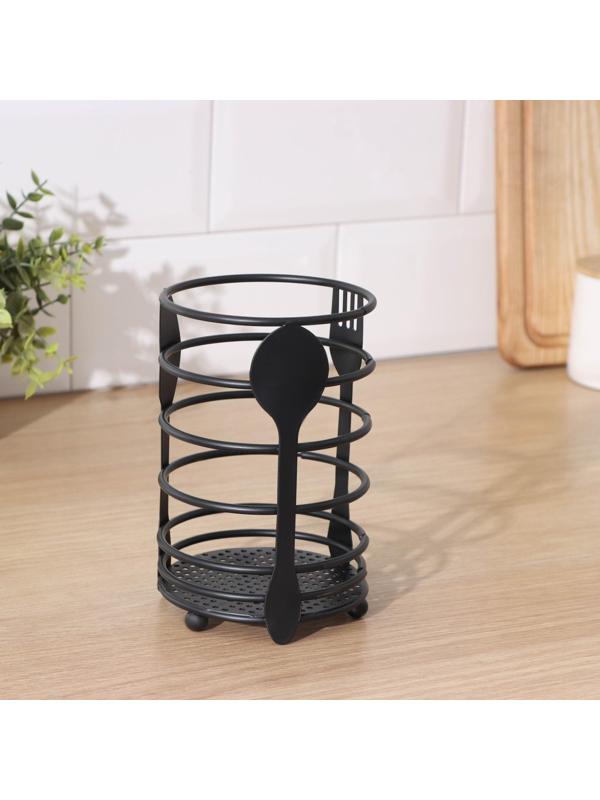 Сушилка для столовых приборов Доляна, 11×11×16 см, цвет чёрный