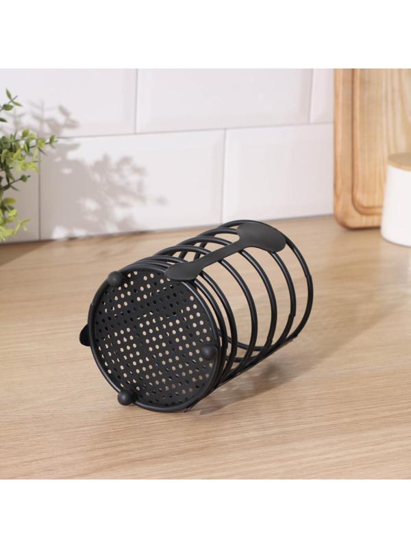 Сушилка для столовых приборов Доляна, 11×11×16 см, цвет чёрный