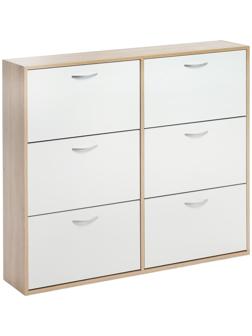 Обувница Приветливая-4, 1186х223х1096, Дуб сонома/белый