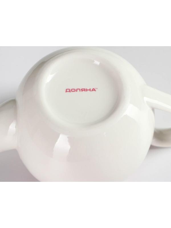 Чайник фарфоровый заварочный Доляна «Лаванда», 800 мл, цвет белый