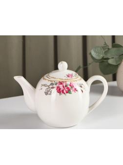 Чайник фарфоровый заварочный «Аделин», 800 мл, цвет белый