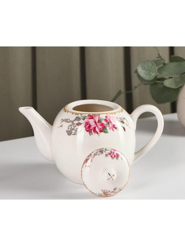 Чайник фарфоровый заварочный «Аделин», 800 мл, цвет белый