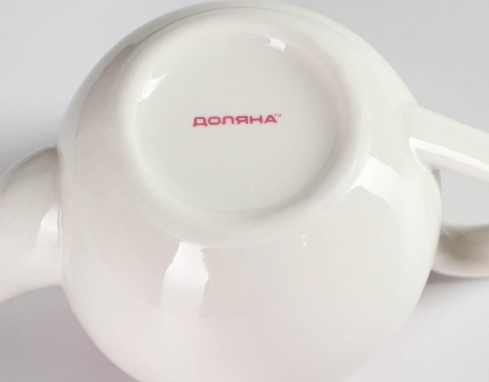 Чайник фарфоровый заварочный Доляна «Розали», 800 мл, цвет белый