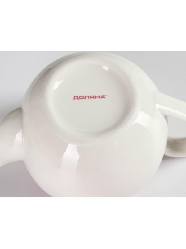 Чайник фарфоровый заварочный Доляна «Розали», 800 мл, цвет белый
