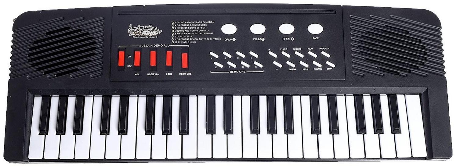 Синтезатор «Супермузыкант» с микрофоном, 44 клавиши, работает от сети и от батареек