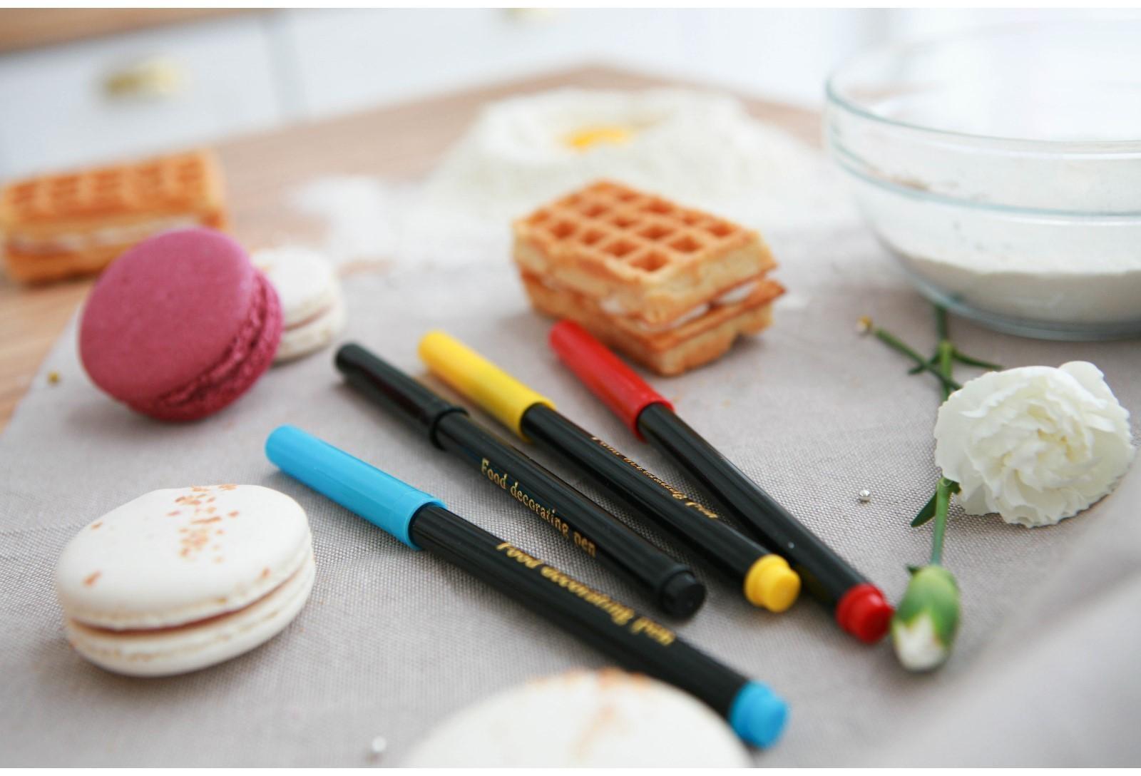 Набор маркеров для украшения десертов, 17 см, 4 шт, разноцветные