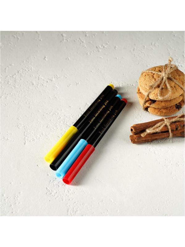 Набор маркеров для украшения десертов, 17 см, 4 шт, разноцветные