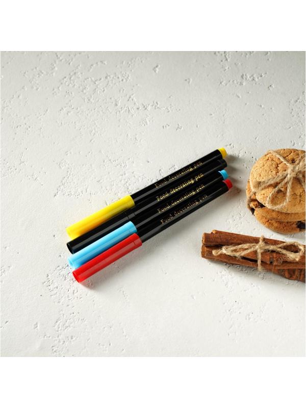 Набор маркеров для украшения десертов, 17 см, 4 шт, разноцветные