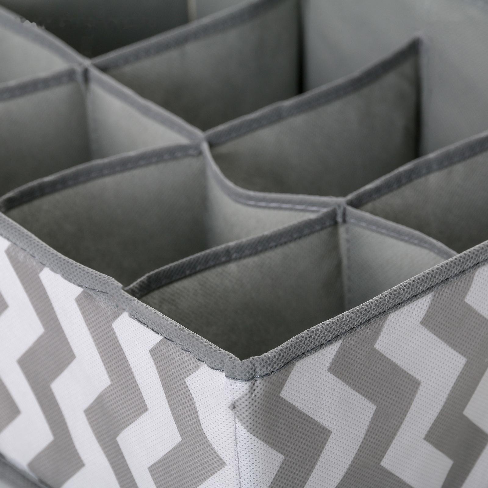 Органайзер для хранения белья «Зигзаг», 8 отделений, 32×24×12 см, цвет серый