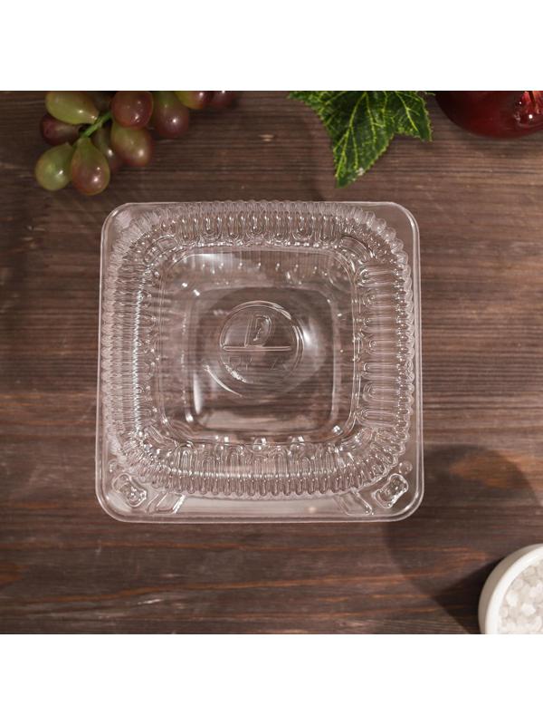 Контейнер одноразовый с неразъёмной крышкой ИП-9НАВ, 200 мл, 13×13×6 см, цвет прозрачный