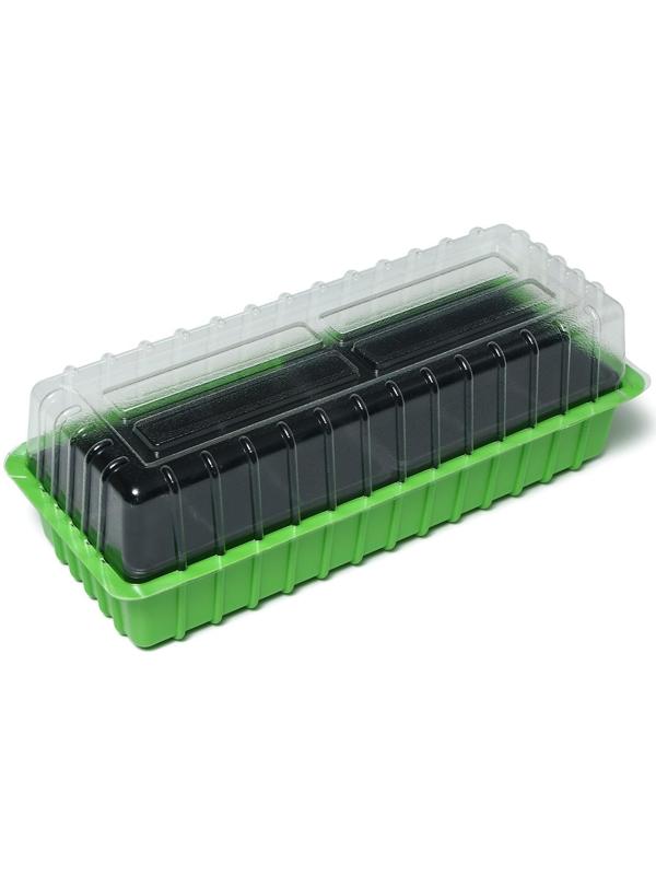 Мини-парник для рассады, 38 × 17 × 12 см, 2 вставки, 12 ячеек, Greengo