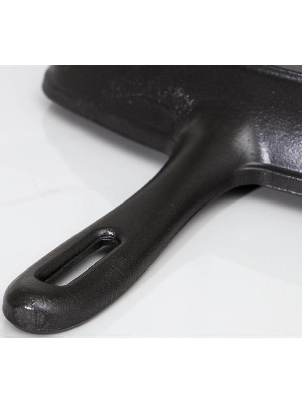 Сковорода-гриль чугунная «Гриль глубокий», 28×5,5 см, 2 слива, чугунная ручка, цвет чёрный