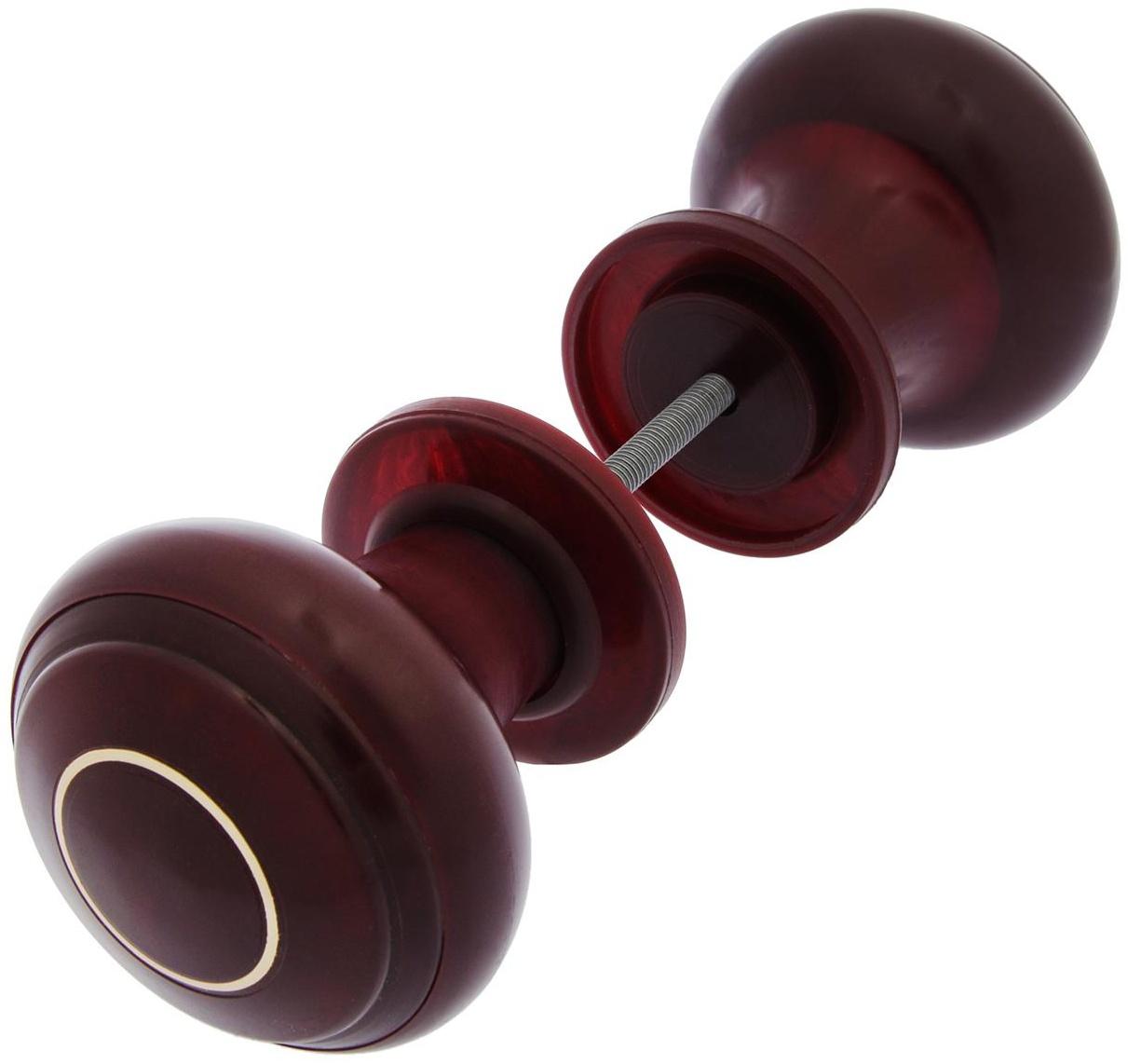 Ручка дверная пластмассовая, d=70, цвет вишня с узором