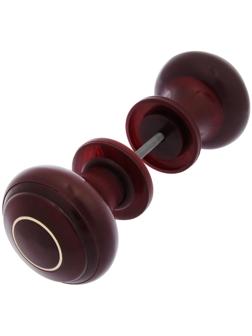 Ручка дверная пластмассовая, d=70, цвет вишня с узором