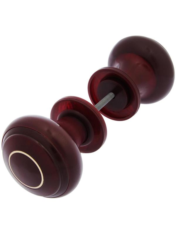 Ручка дверная пластмассовая, d=70, цвет вишня с узором